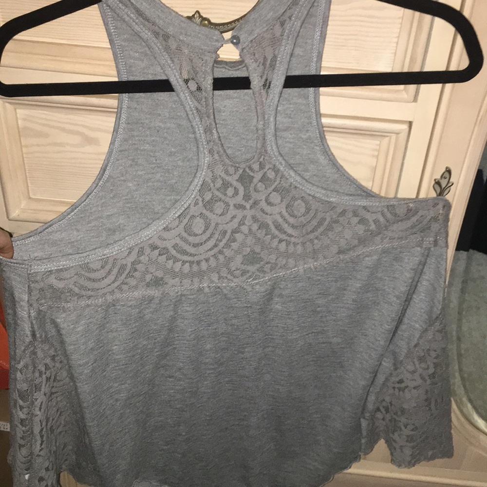 Gray flowy shirt - barely worn